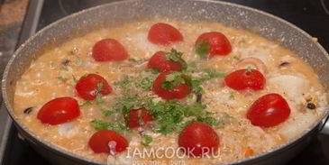 томатное ризотто с морепродуктами