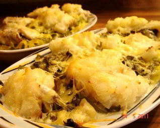 Камбала запеченная с тальятелле под молочным соусом