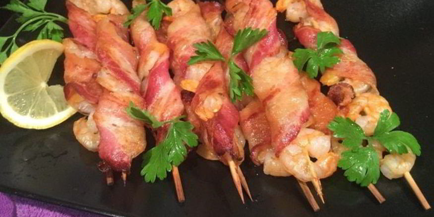 Рецепт креветок в беконе на гриле
