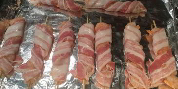 креветки в беконе на гриле