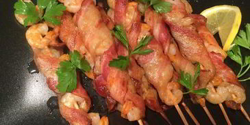 креветки в беконе на гриле