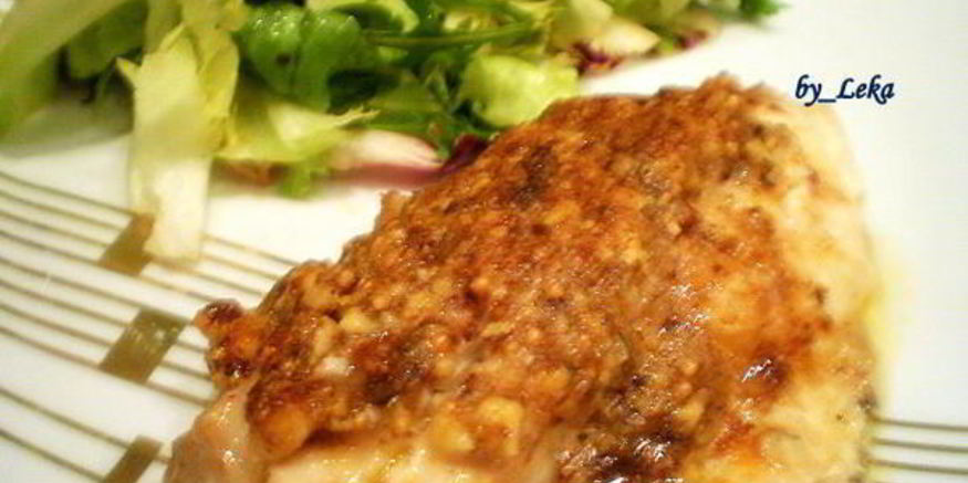 Рецепт морского окуня под орехово-горчичной корочкой