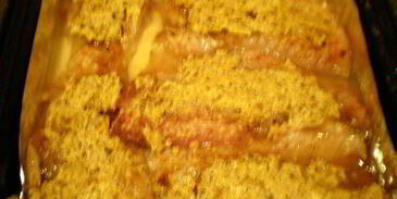 морской окунь под орехово-горчичной корочкой