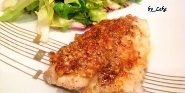 морской окунь под орехово-горчичной корочкой