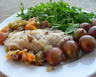 Рыба с соусом из крыжовника