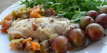 рыба с соусом из крыжовника