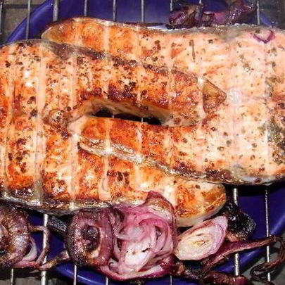 Семга на углях