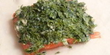 семга в слоеном тесте