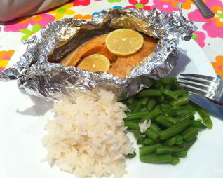 Семга, запеченная под соусом