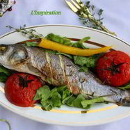 Рецепт Сибаса, запеченного с томатами и травами