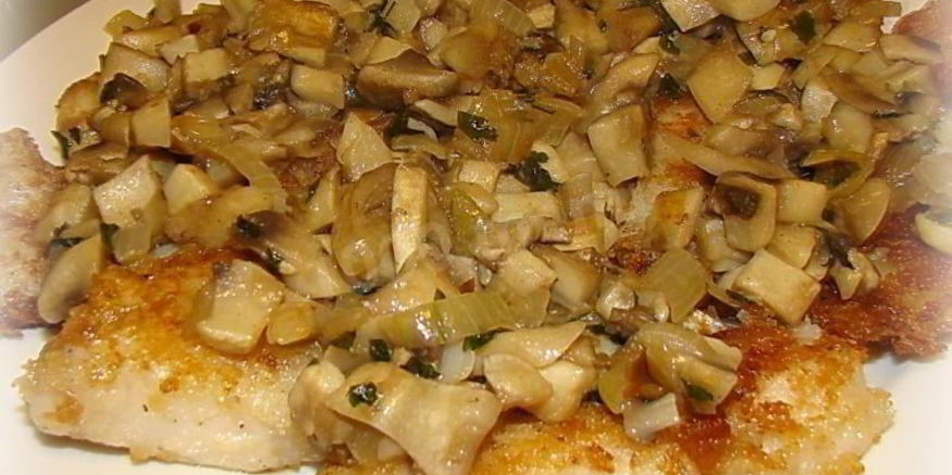 Рецепт жареной рыбы с грибами