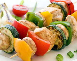 Куриный шашлык с грибами в имбирно-цитрусовом маринаде