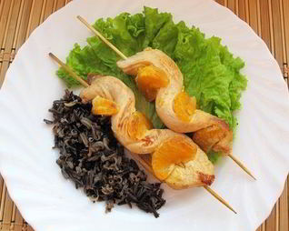Куриные шашлычки с мандаринами