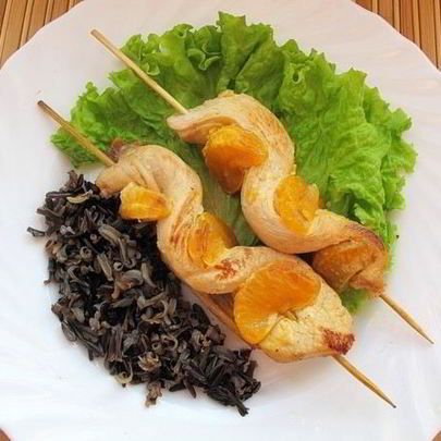 Куриные шашлычки с мандаринами