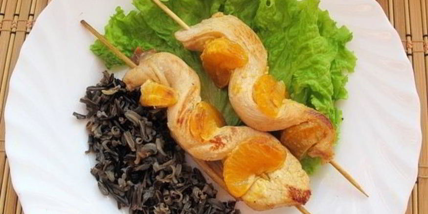 Рецепт куриных шашлычков с мандаринами