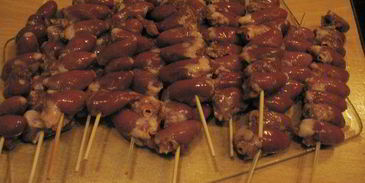 шашлычки из куриных сердечек