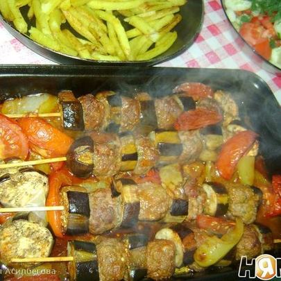 Шашлычок с баклажанами