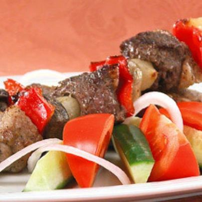 Шашлык из баранины с грибами