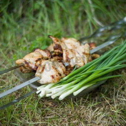 Шашлык из курицы на пиве с молоком