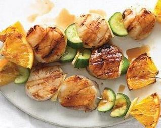 Шашлык из морских гребешков в апельсиновом соке