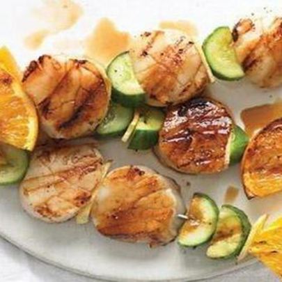 Шашлык из морских гребешков в апельсиновом соке