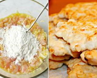 Рубленые шницели из курицы с сыром
