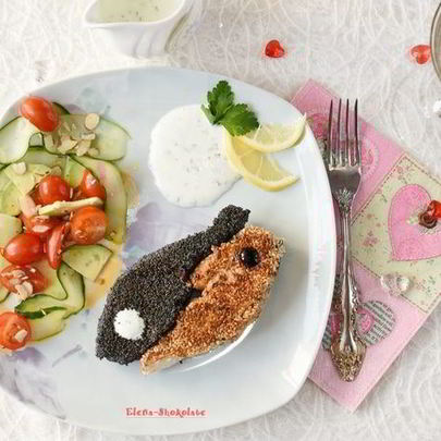 Стейк из семги Инь-Янь