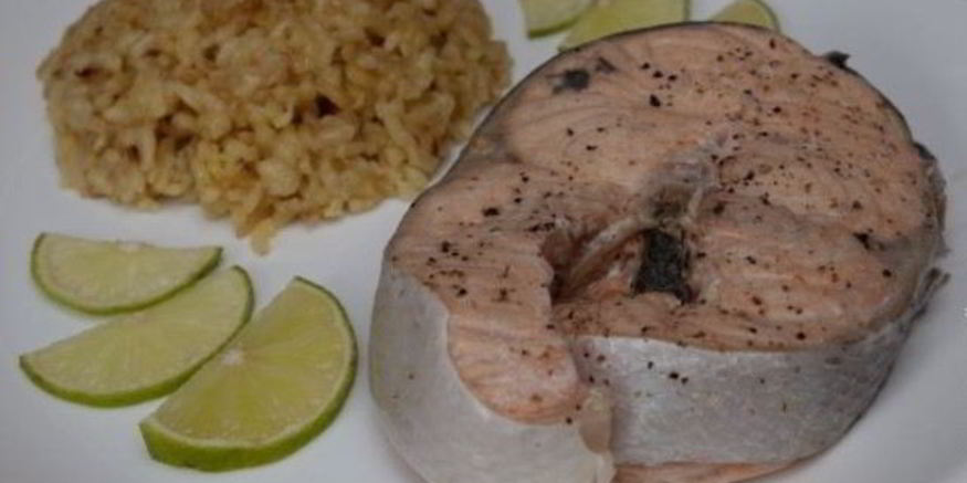 Рецепт стейка из семги на пару