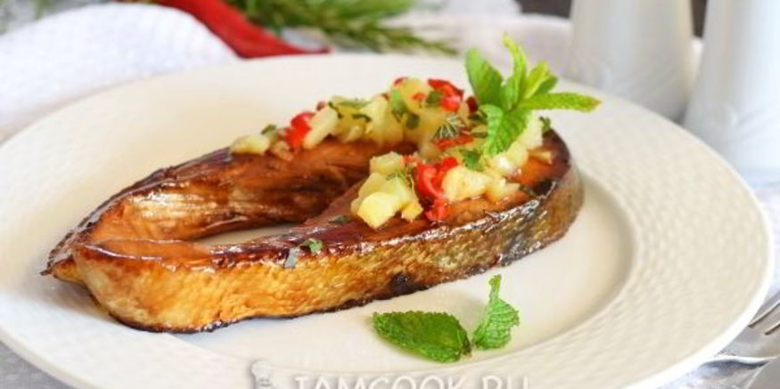 Рецепт стейка из семги на сковороде