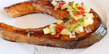 стейк из семги на сковороде