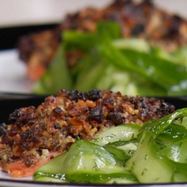 Рецепт Стейка из семги с грецким орехом