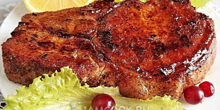 Рецепт стейка из свинины на кости