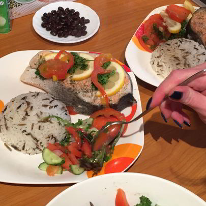 Стейк лосося в фольге