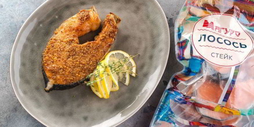 Рецепт стейка лосося в медово-имбирном маринаде
