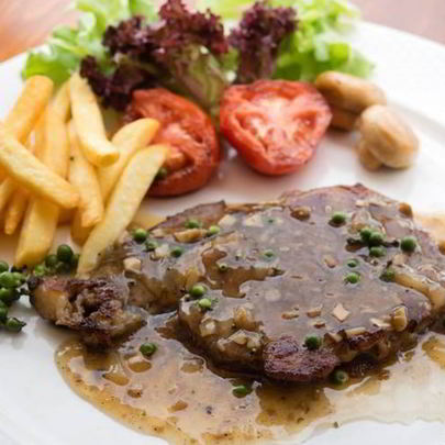 Стейк с горчичным соусом