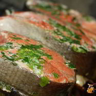 Рецепт Стейков нерки на гриль-доске