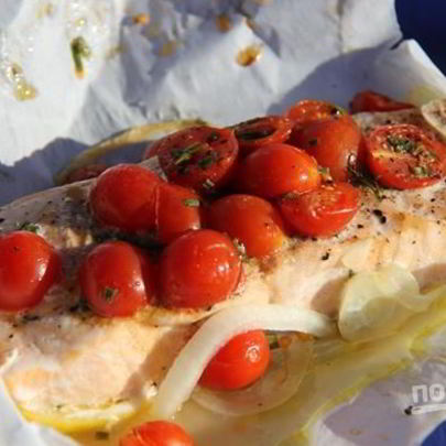 Стейки семги в пергаменте