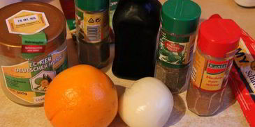 свиной стейк в апельсиновом маринаде