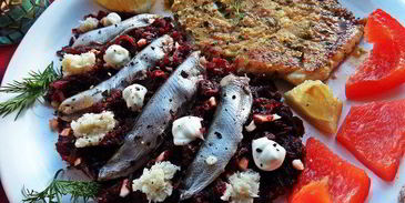 свекольный гарнир с килечкой