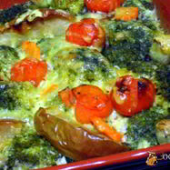 Рецепт Мясных тефтелей, запеченных под овощной шубой и молочным соусом