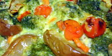 мясные тефтели, запеченные под овощной шубой и молочным соусом