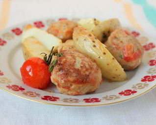 Тефтели из индейки с запеченным картофелем
