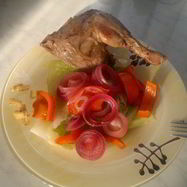 Рецепт Утки с барбарисом и гарнир из савойской капусты со сладким перцем и луком