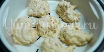 паровые ленивые вареники с нутом в мультиварке