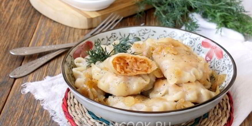 Рецепт постных вареников с капустой