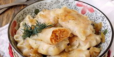 постные вареники с капустой