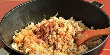 вареники с капустой и мясом