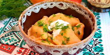 вареники с картофелем из тыквенного теста