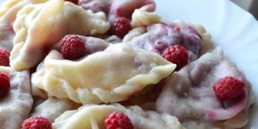 Рецепт вареников с малиной