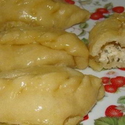 Вареники с творогом и укропом на пару